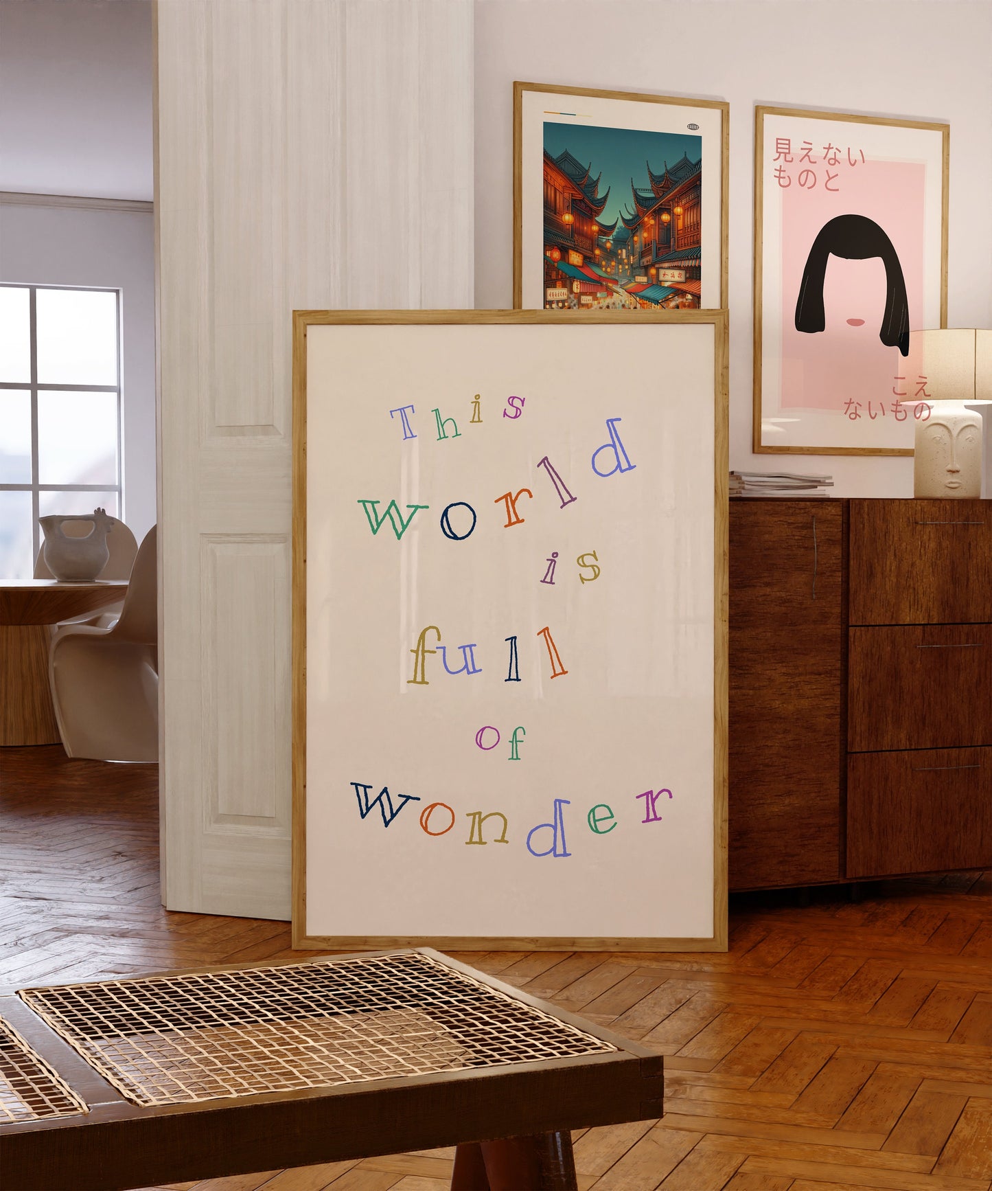 The world is full of wonder Children's Wall Art Print for Nursery Room Colourful bedroom poster Wall Large Home Decor inspiring with Quote