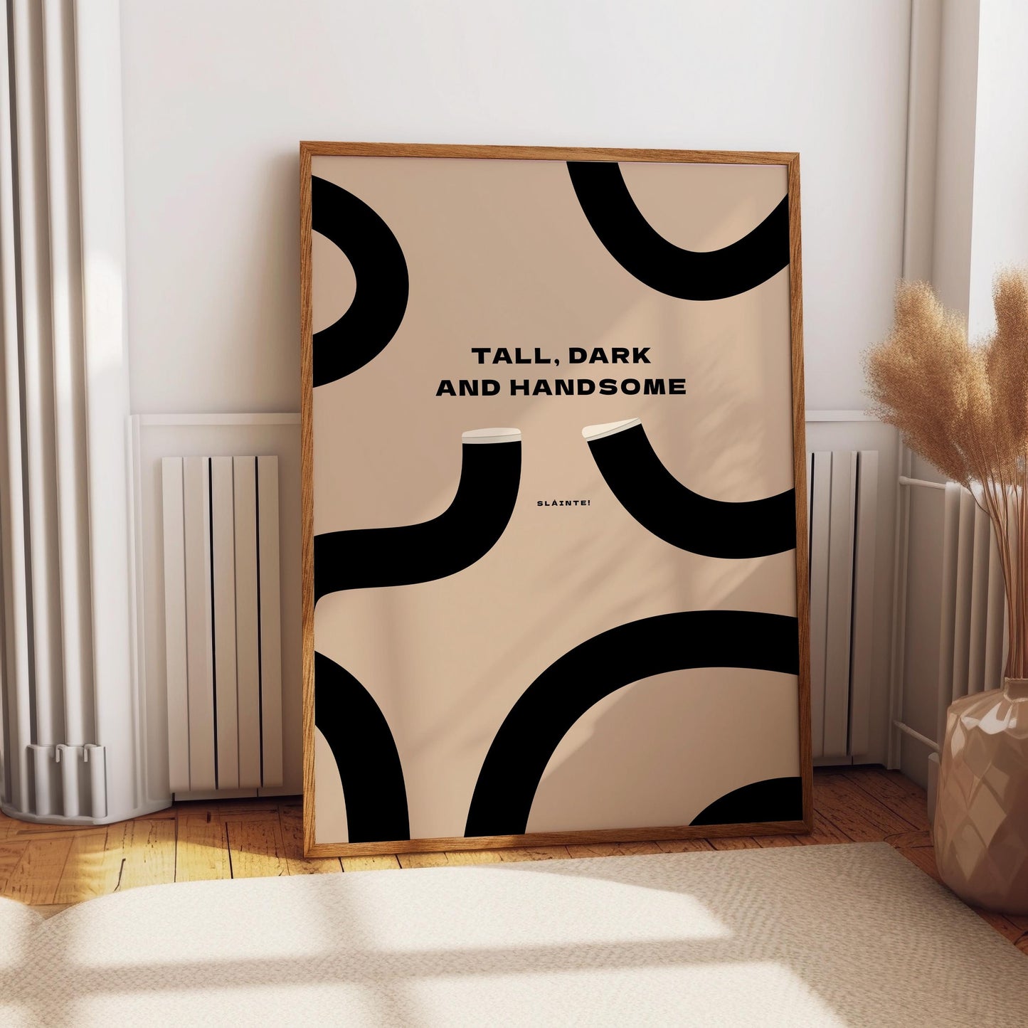 Guinness "Tall Dark and Handsome" Valentines wall art print gift for him | Irish Home Bar Decor