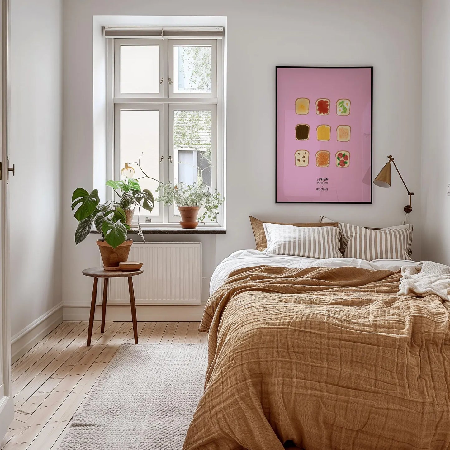 Ems Toast Menu wall print on bedroom wall