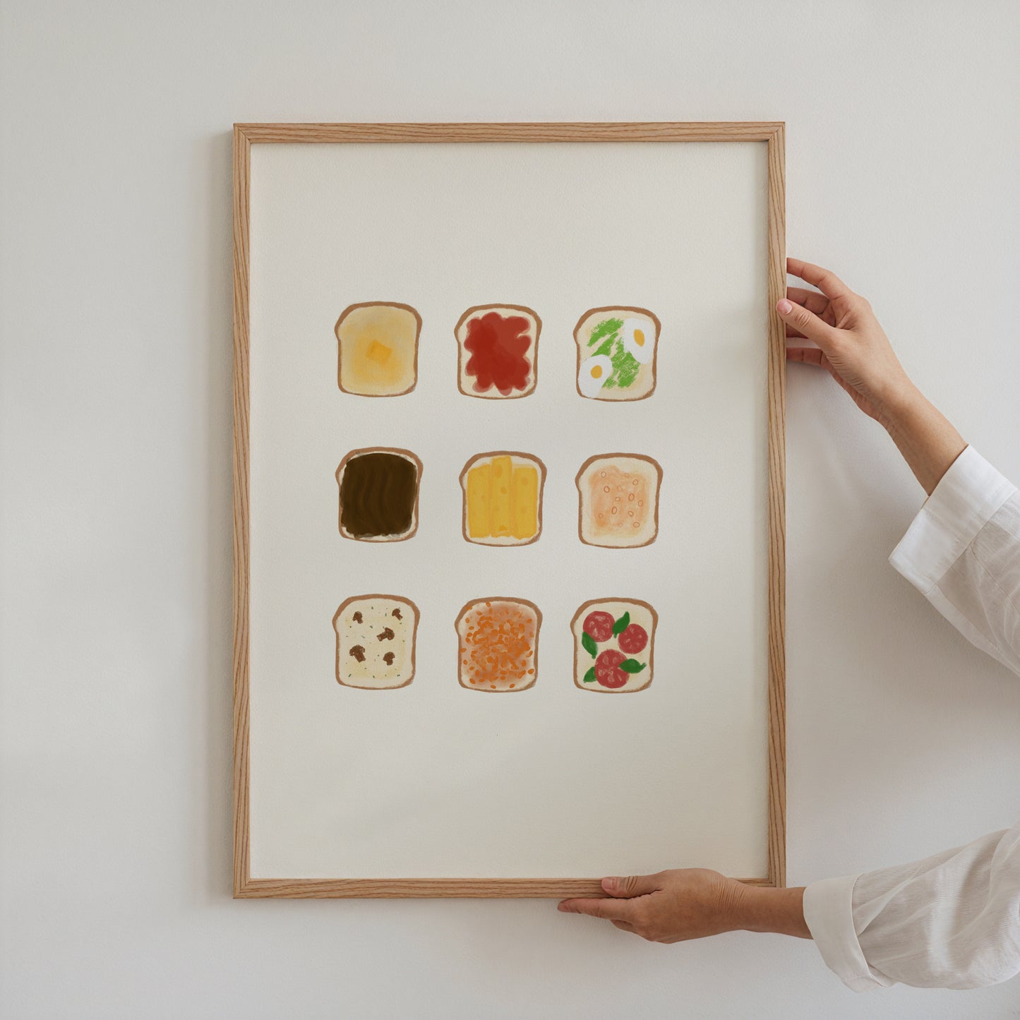 Beige Ems Toast Menu on White Background