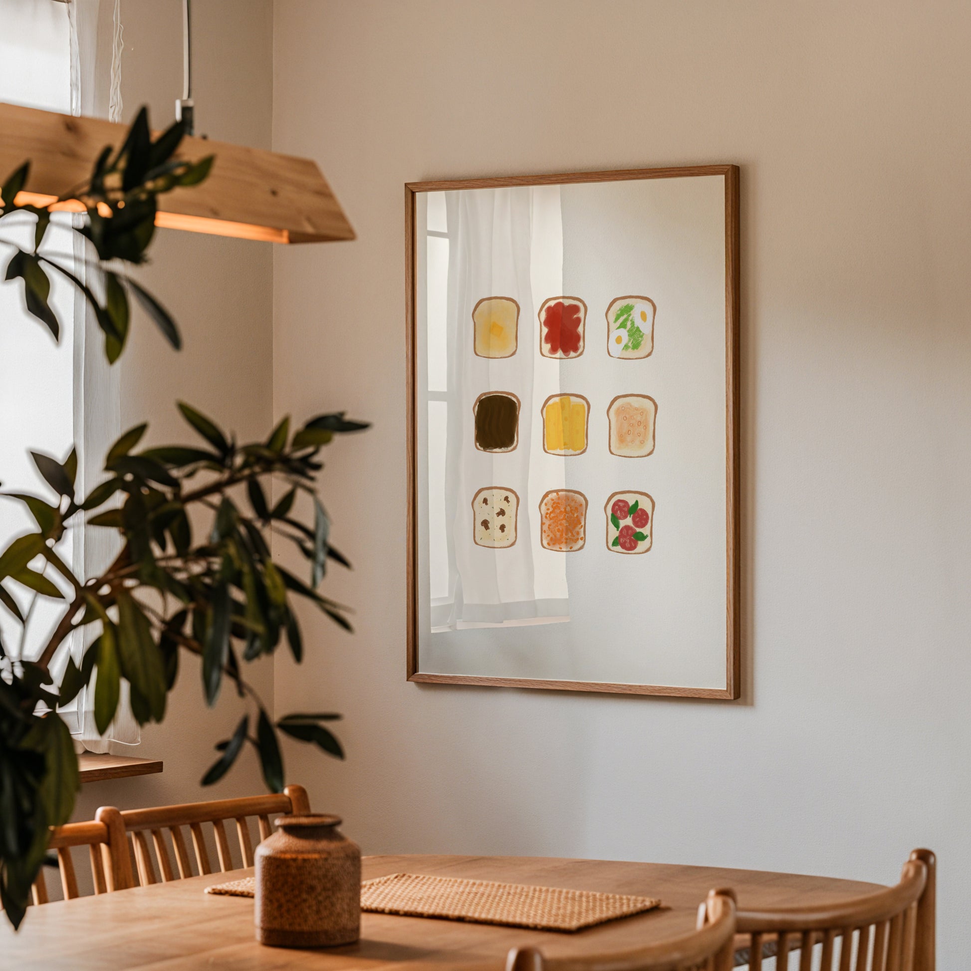 Beige Ems Toast Menu on wall