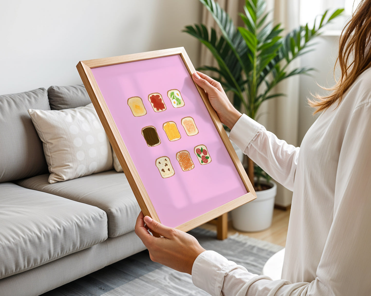 Women holding Ems Toast Menu Wall Print