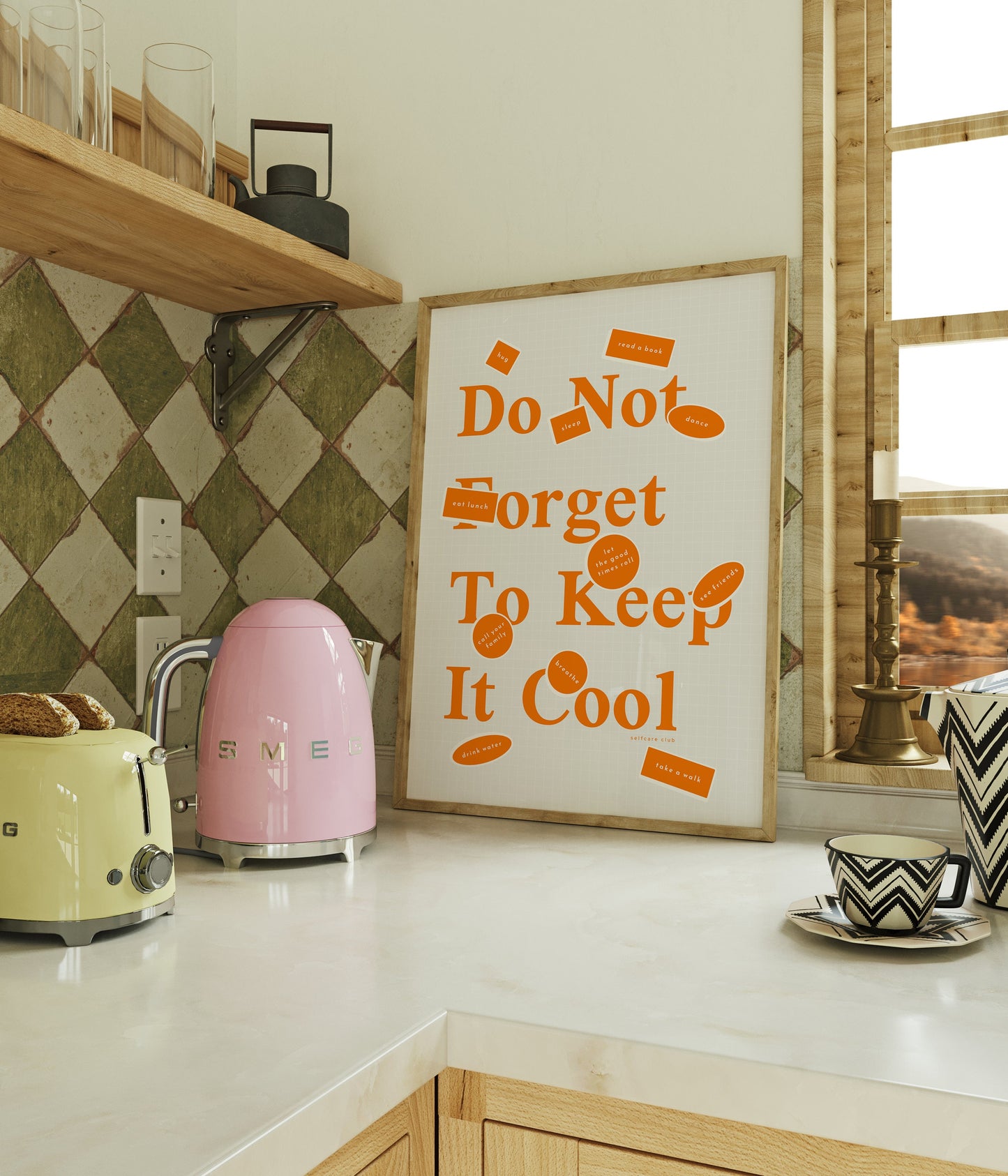 Do not forget to keep it cool - wellness poster in orange