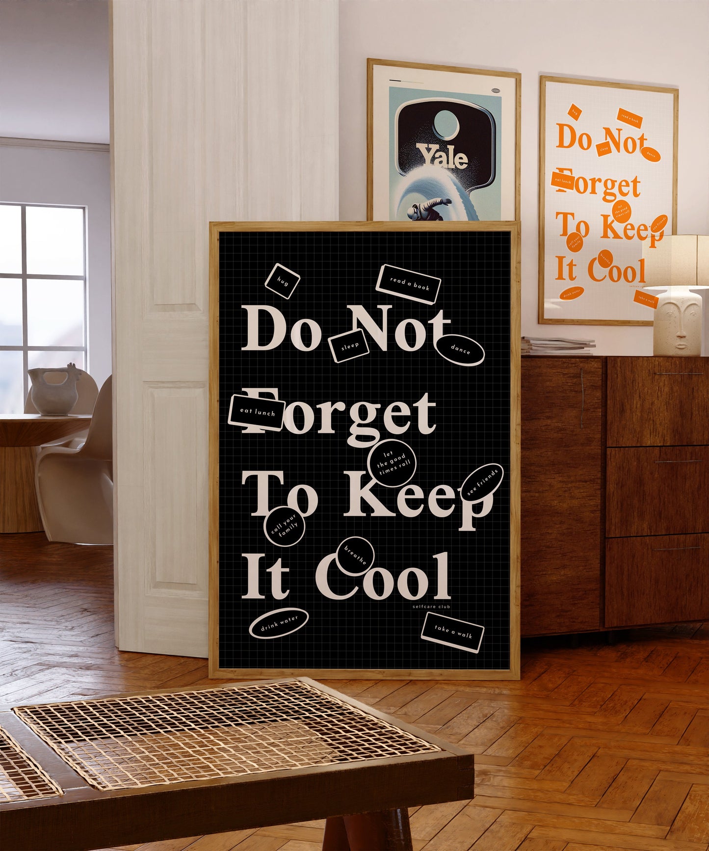 Do not forget to keep it cool - wellness poster in black