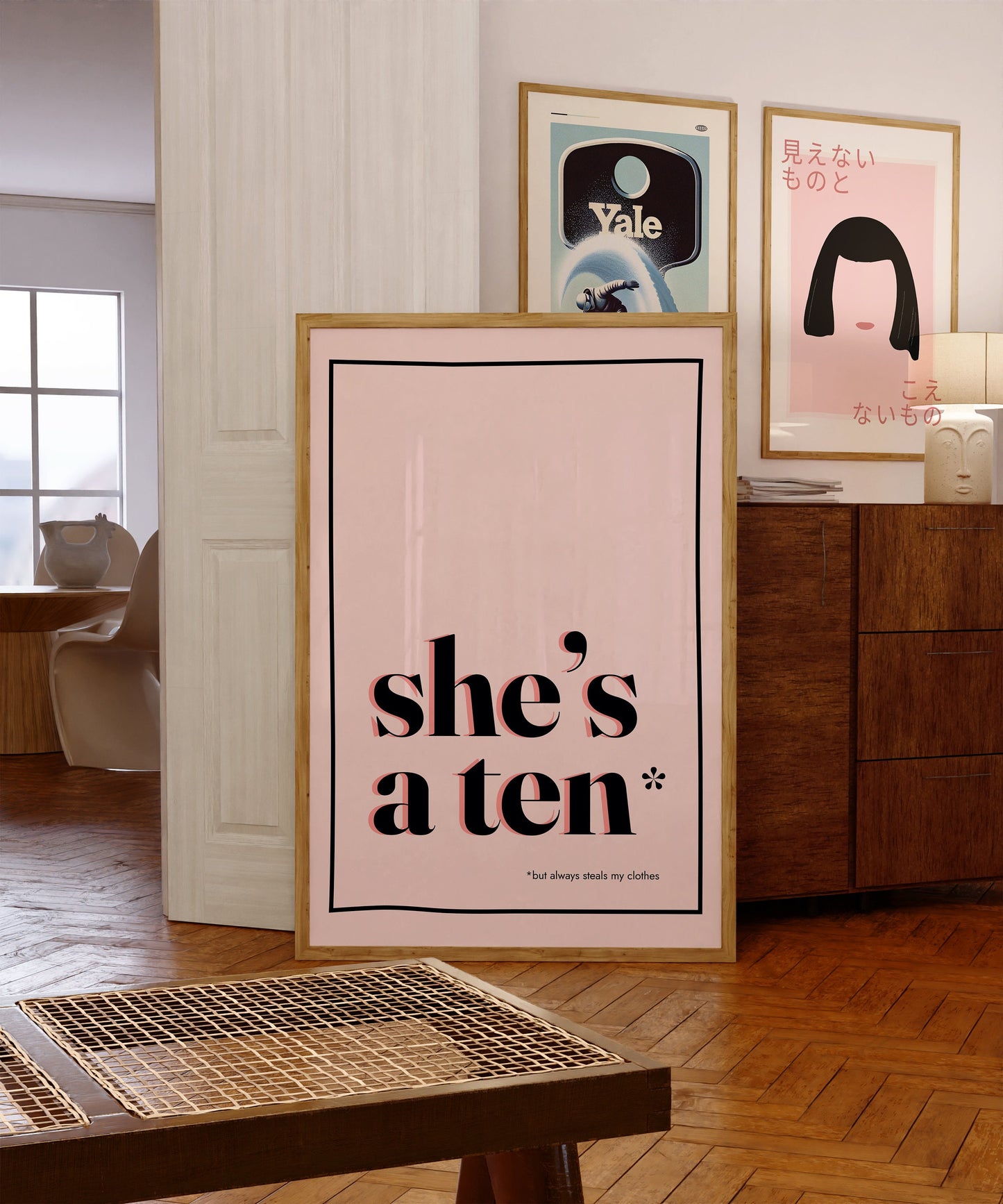 She's a 10 but steals clothes wall art print