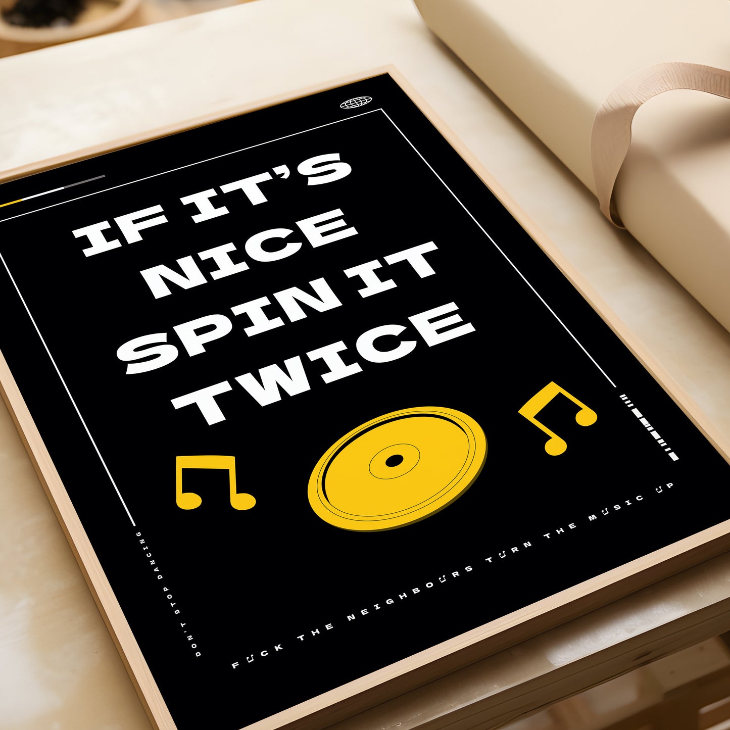 If it's nice spin it twice retro vinyl wall art print