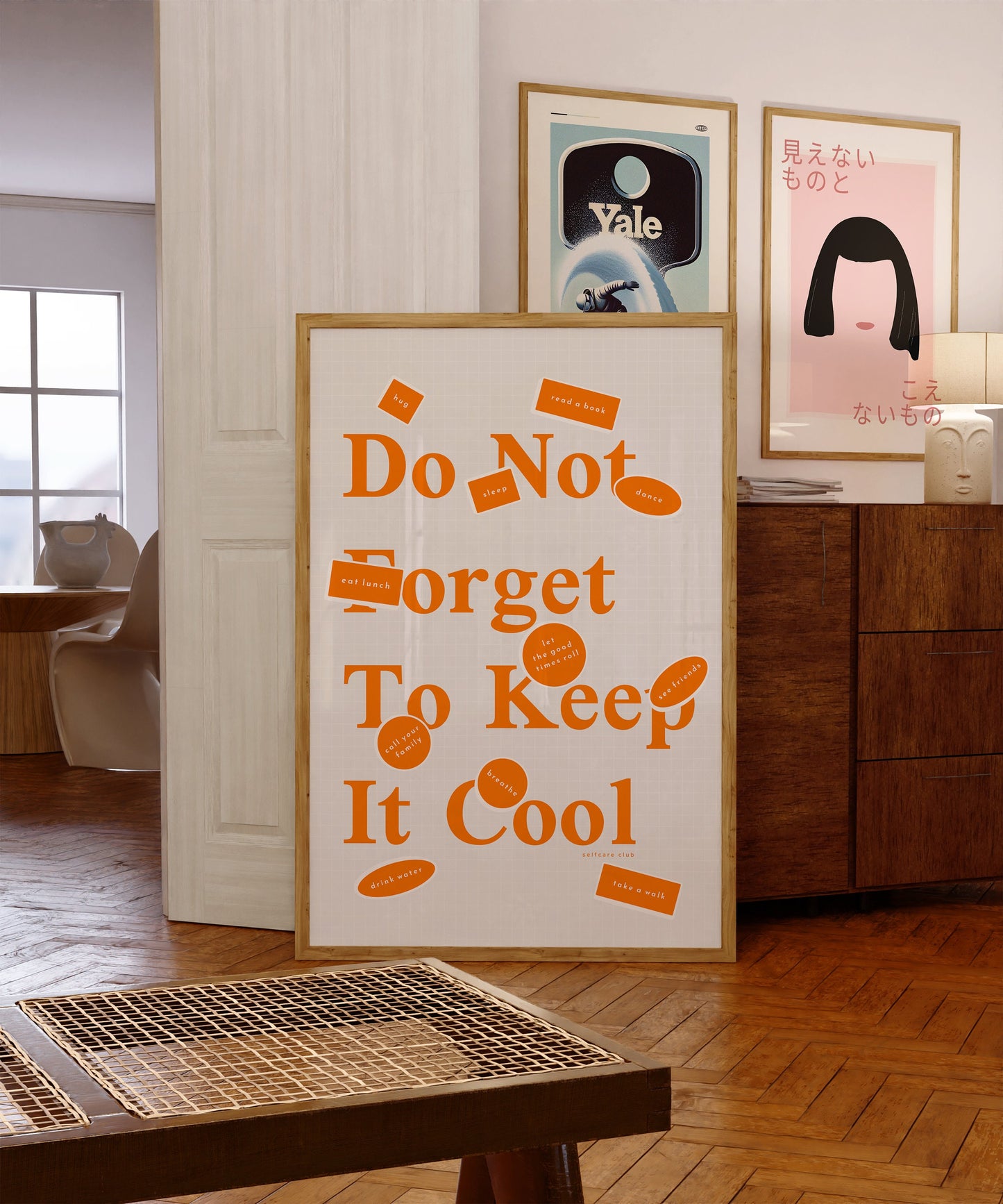 Do not forget to keep it cool - wellness poster in orange