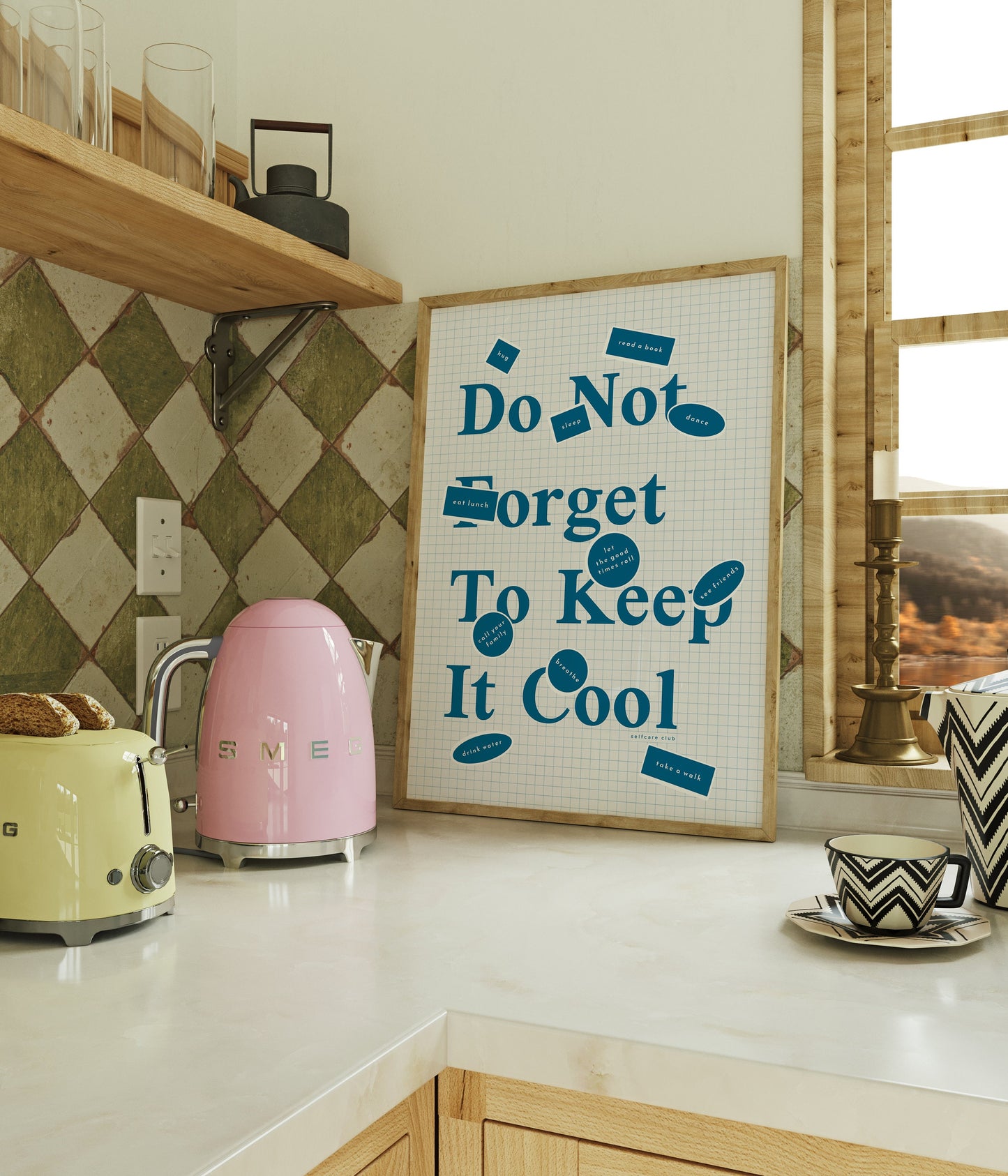 Do not forget to keep it cool - wellness poster in blue