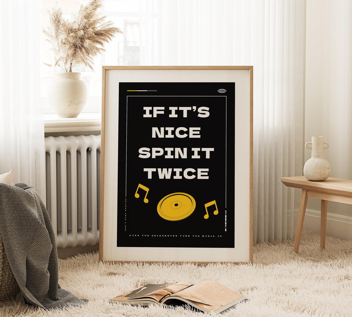 If it's nice spin it twice retro vinyl wall art print