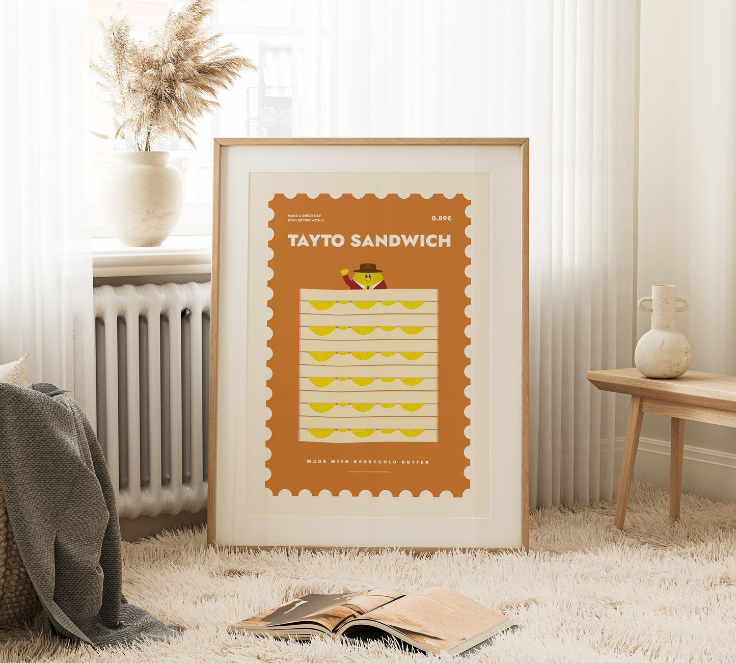 Tayto Sandwich with Kerrygold butter wall art print - Irish themed poster