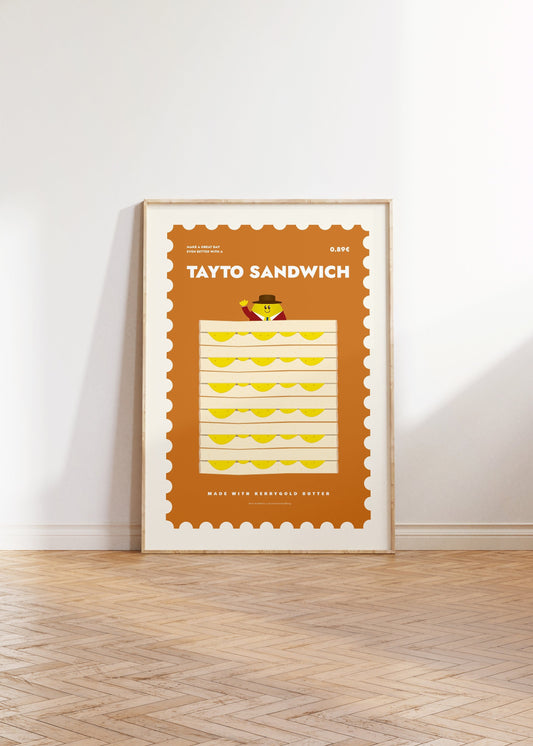 Tayto Sandwich with Kerrygold butter wall art print - Irish themed poster