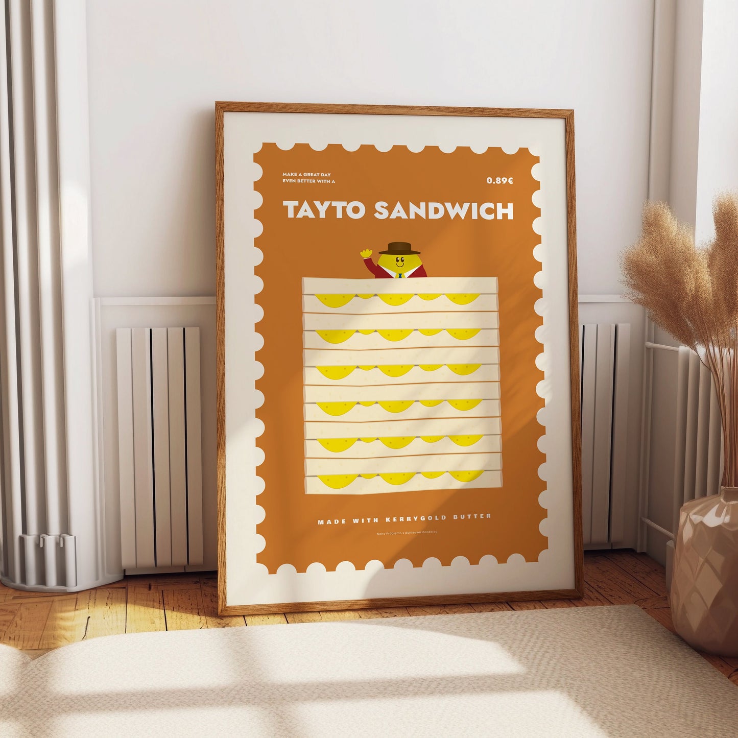 Tayto Sandwich with Kerrygold butter wall art print - Irish themed poster