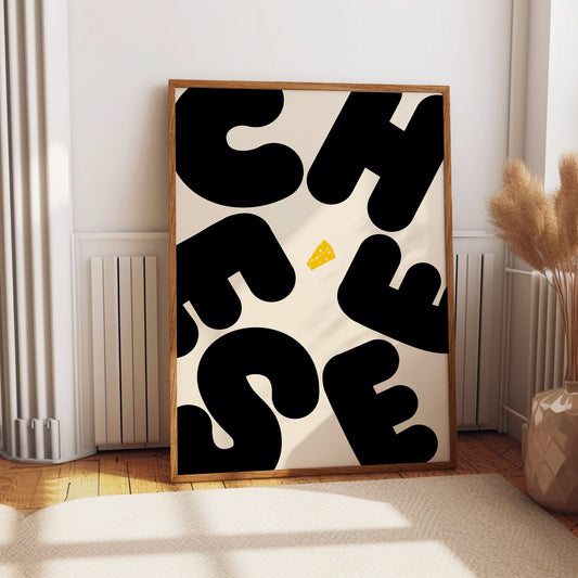 Cheese typography Kitchen wall art print