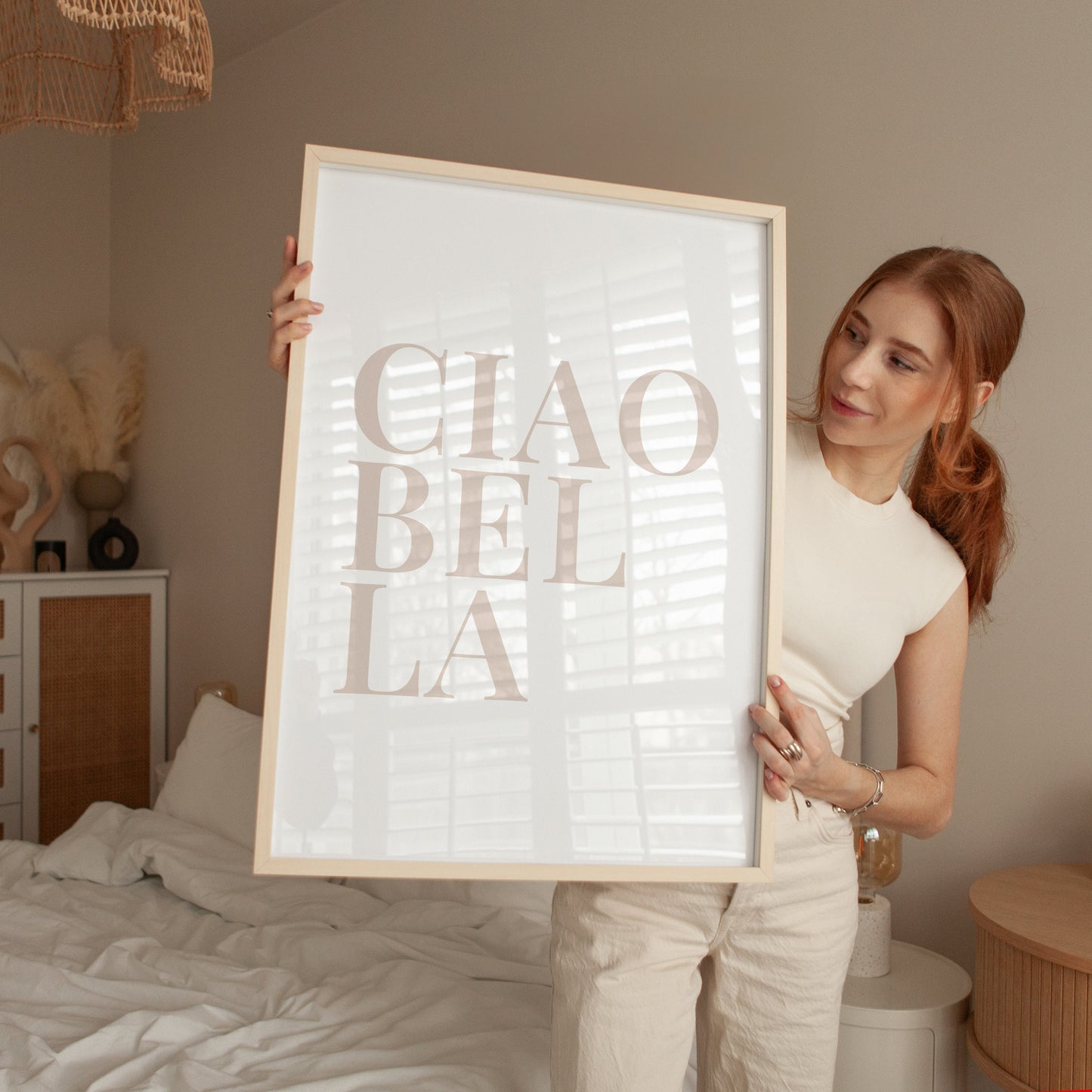 Ciao Bella Print Typography Wall Art Home Decor Bedroom Print