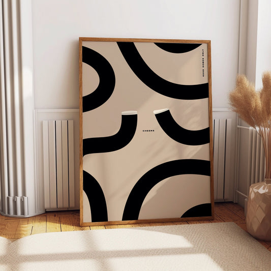 Guinness Print Wall Art Poster, Valentines Gift for Guinness drinker, Beige and black, Dublin Irish, Split the G, Sláinte Kitchen, bar decor