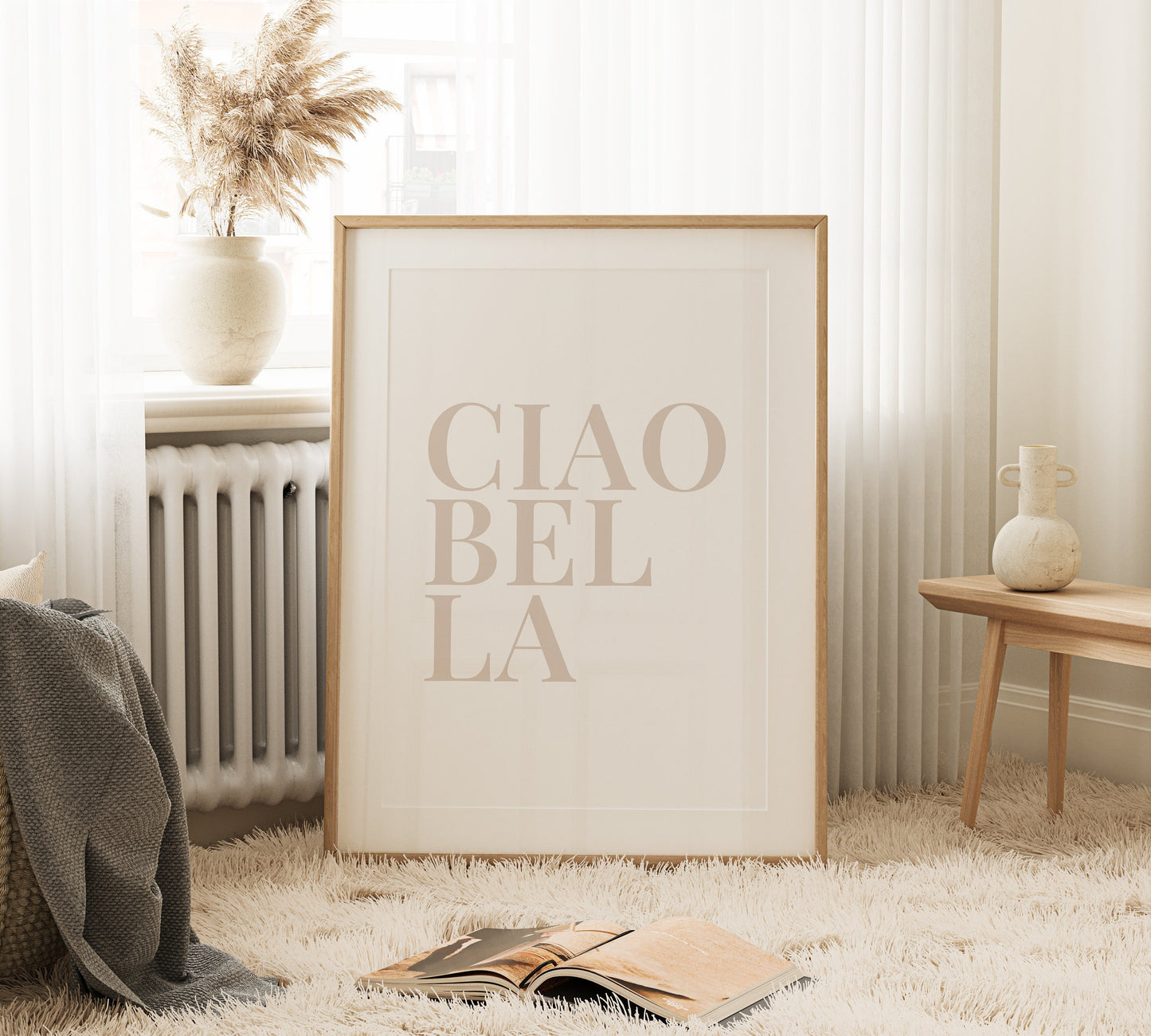 Ciao Bella Print Typography Wall Art Home Decor Bedroom Print