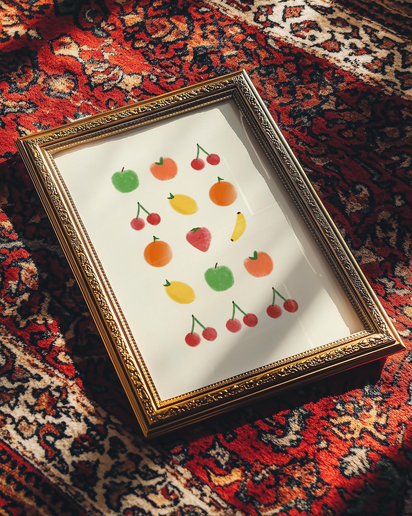 Hand Drawn Prints - Fruit Slot Machine With lucky cherries Kitchen Print