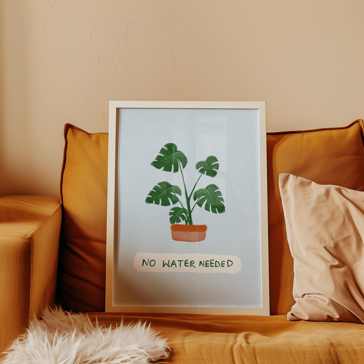 House Plant Wall Art Print of Monstera in a pot - No Water Needed