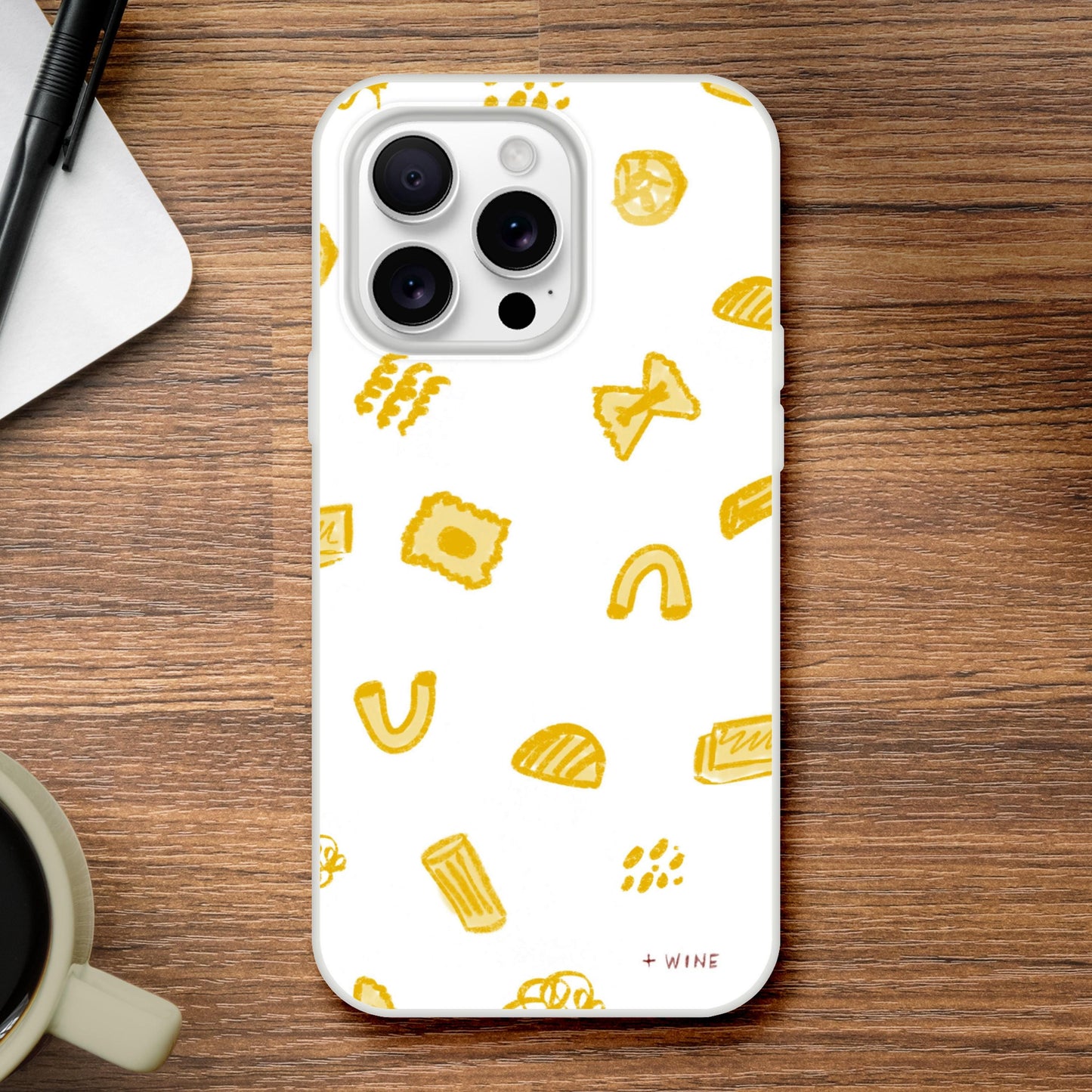 Pasta Lover iPhone Case: Illustrated Macaroni & Spaghetti Design