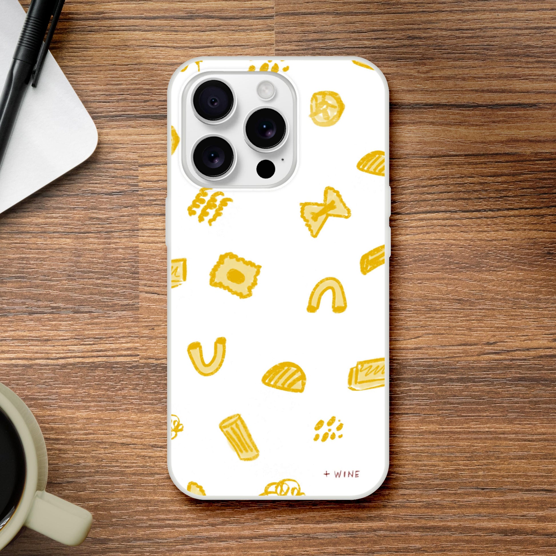 iPhone Case: Illustrated Macaroni & Spaghetti Design