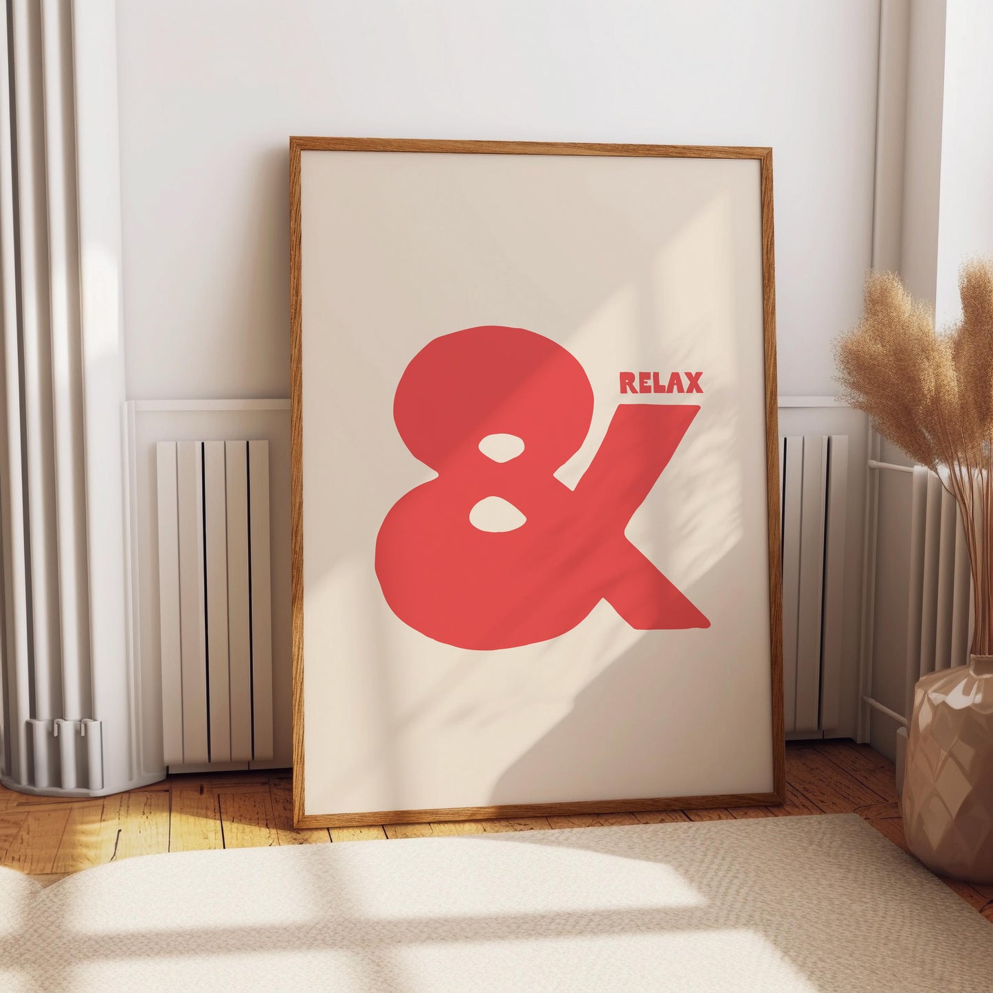 Large Typography with red & ampersand wall art