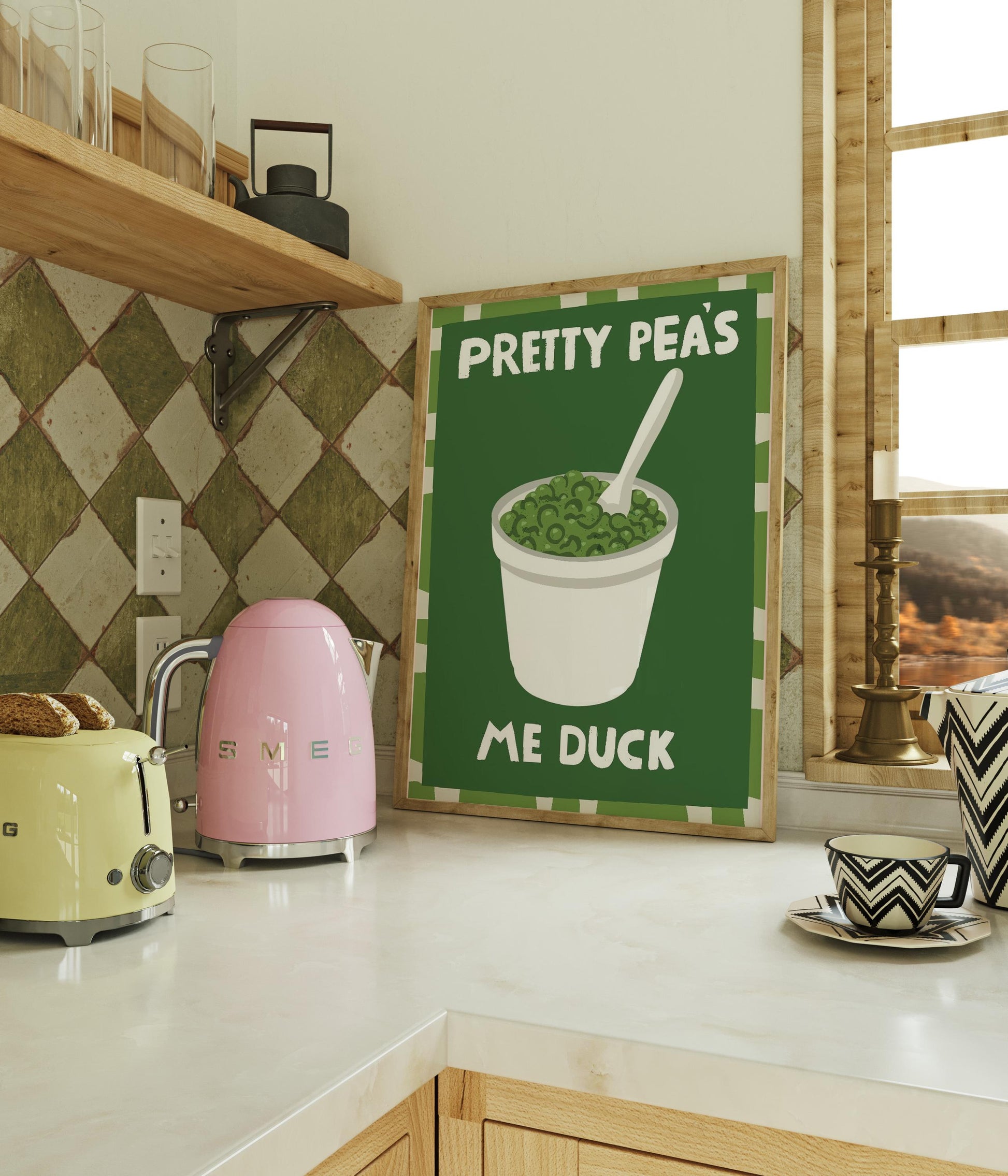Pretty Peas Me Duck Wall Print